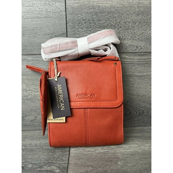 American Leather Co. Vintage Leather Crossbody - Kansas Whiskey Color - Picture 3 of 10